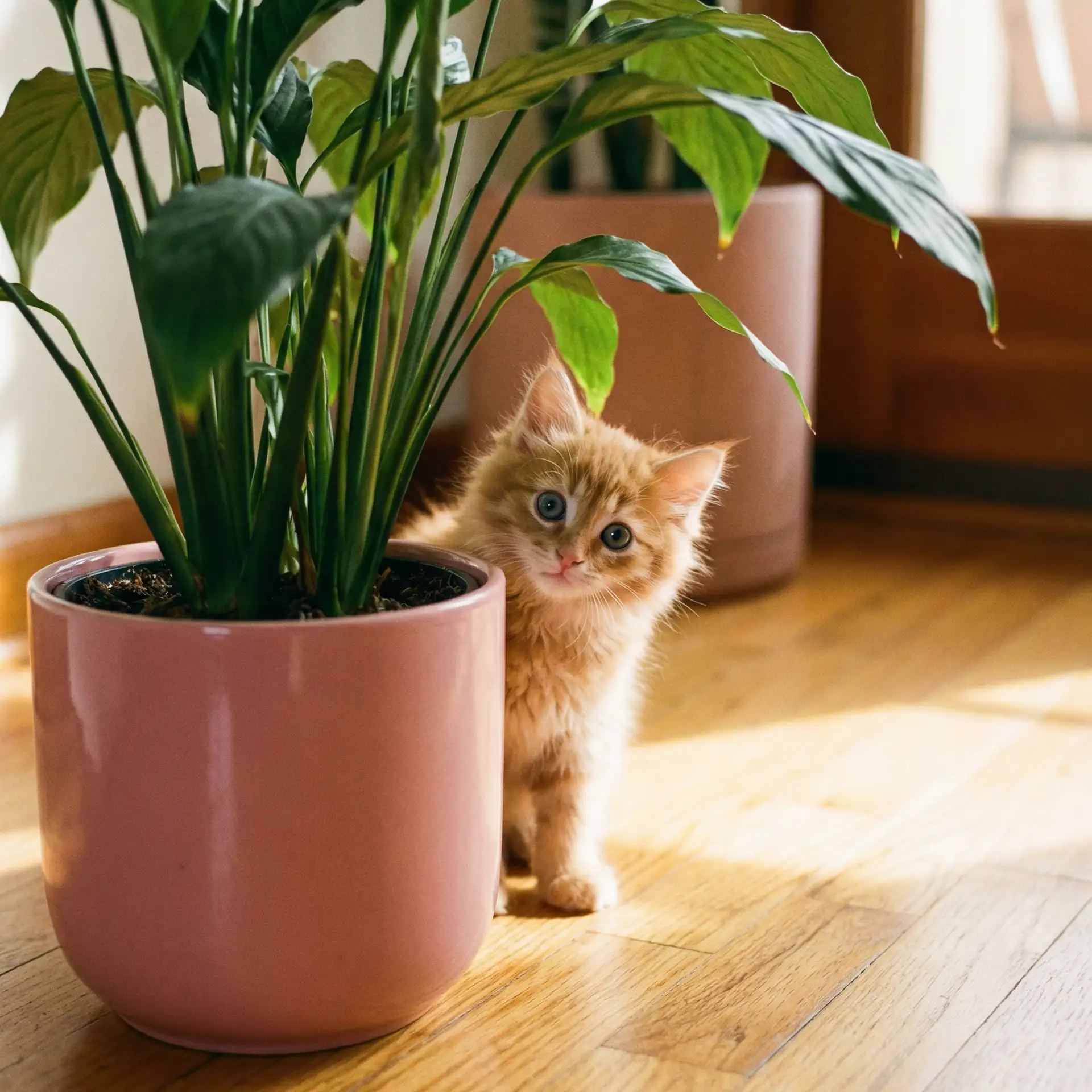 小猫从花盆后探头 - 抖音卡